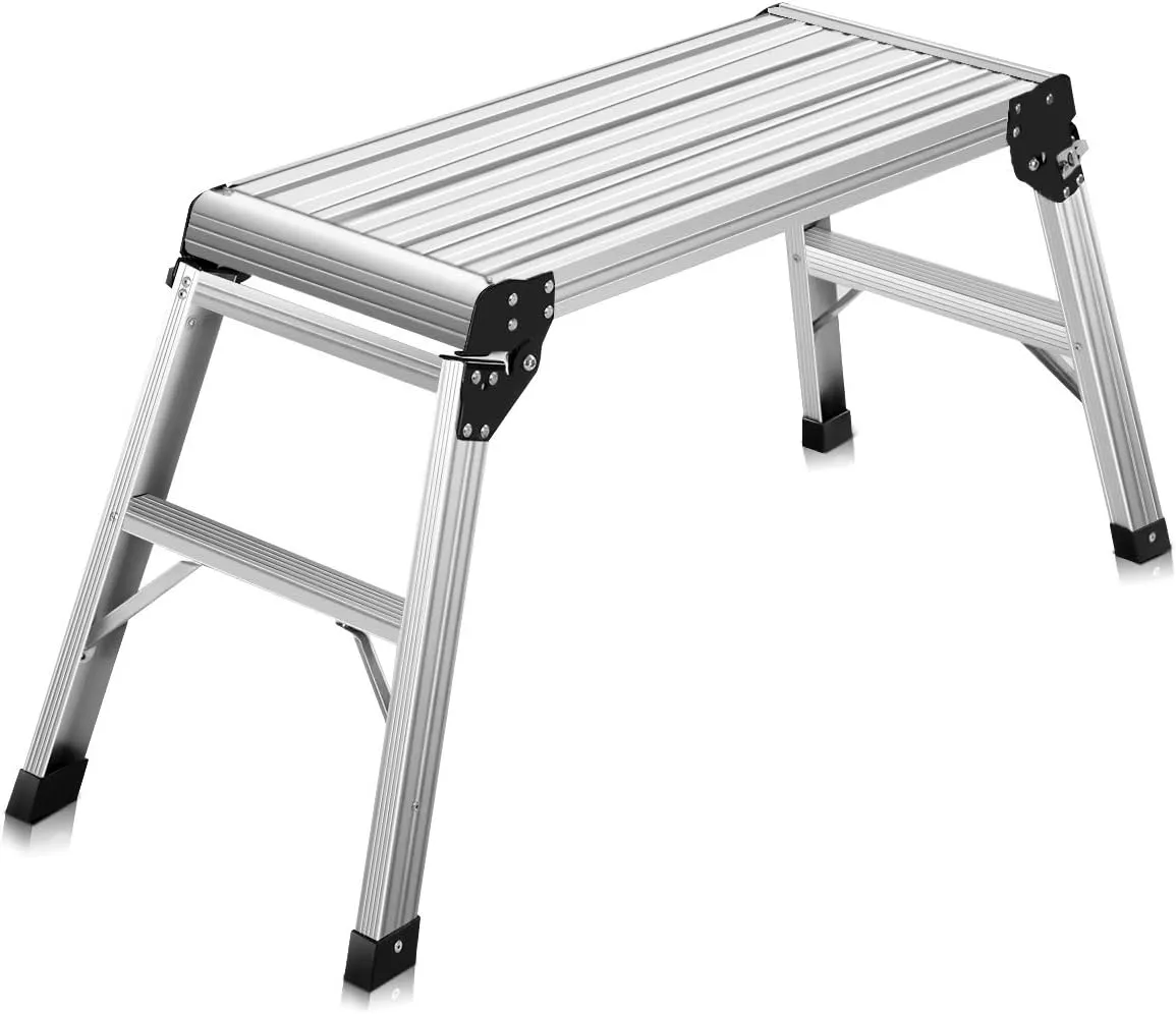 1-Step Aluminum Work Platform Step Stool with 225 lb. Load Capacity
