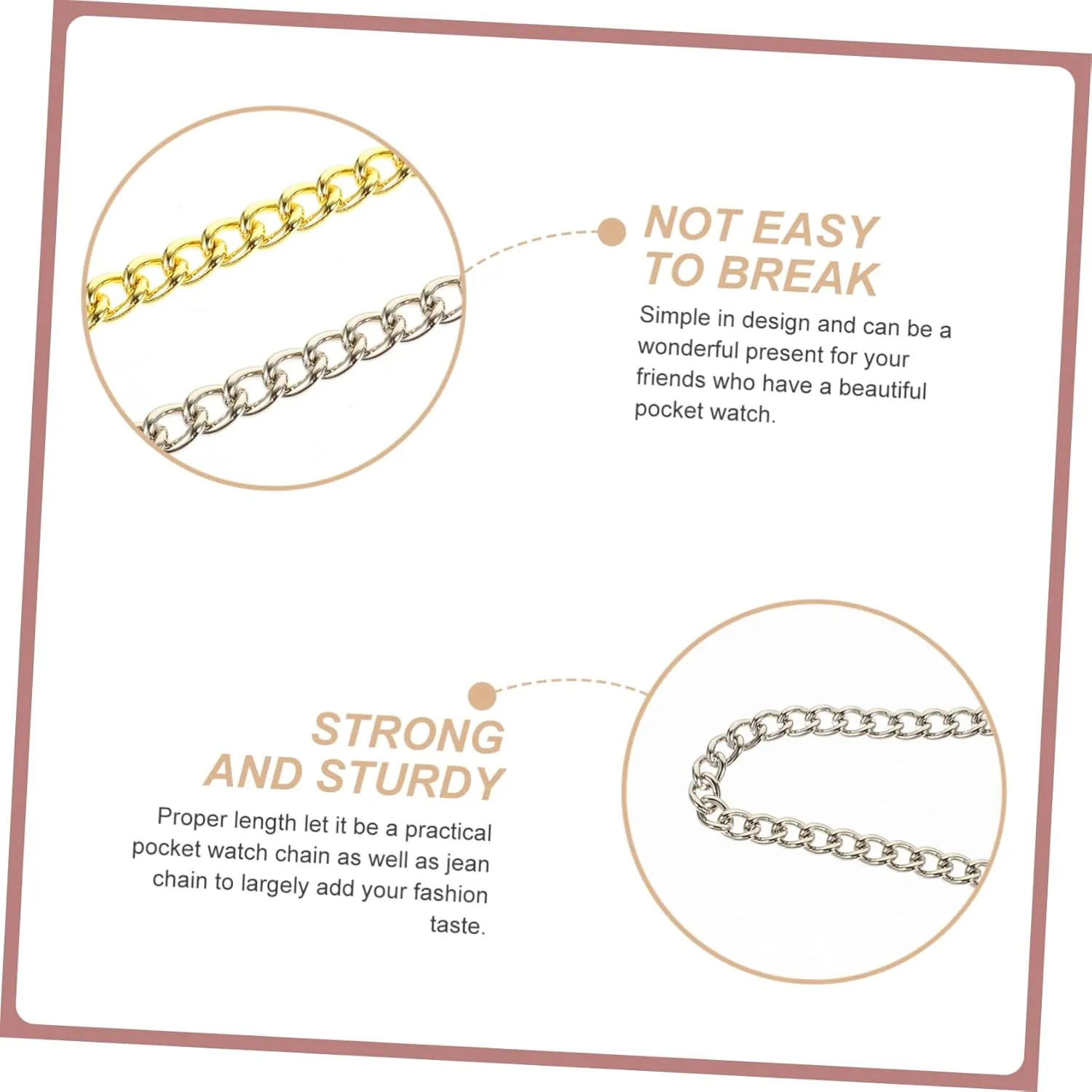10 Pcs Pocket Watch Chain Vest Chain with t Chain Waist Jeans Chain Wallets for Men Watch Chain Link