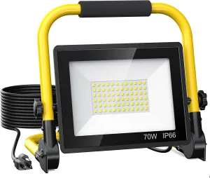 10000LM LED Work Light: Portable Flood Light with 6FT Cord - IP66 Waterproof Worklights for Indoor/Outdoor Job Site Workshop Construction Garage Lighting, Father Day Gifts for Men, Dad, Him