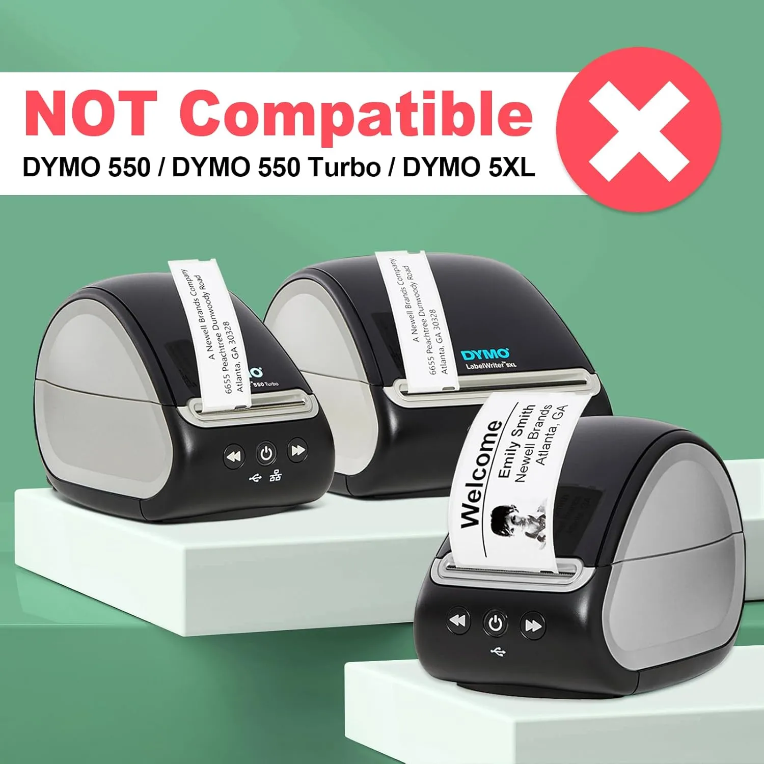 12 Rolls 1-1/8" x 3-1/2" Mailing Label Replacement for Dymo 30252 Multipurpose Address Barcode Labels & Shipping Labels Compatible Dymo Labelwriter, Not Fit 5XL & 550