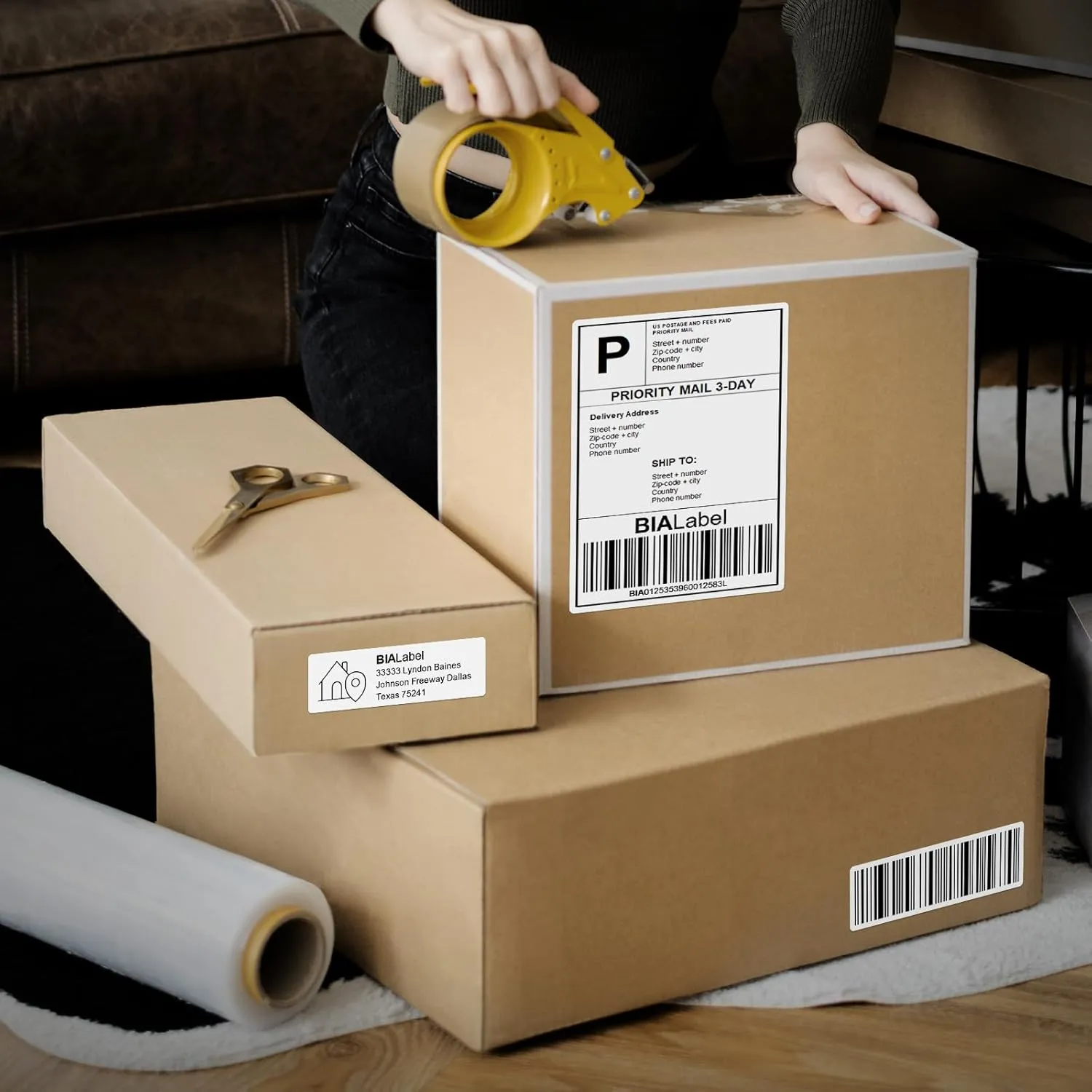 12 Rolls 1-1/8" x 3-1/2" Mailing Label Replacement for Dymo 30252 Multipurpose Address Barcode Labels & Shipping Labels Compatible Dymo Labelwriter, Not Fit 5XL & 550