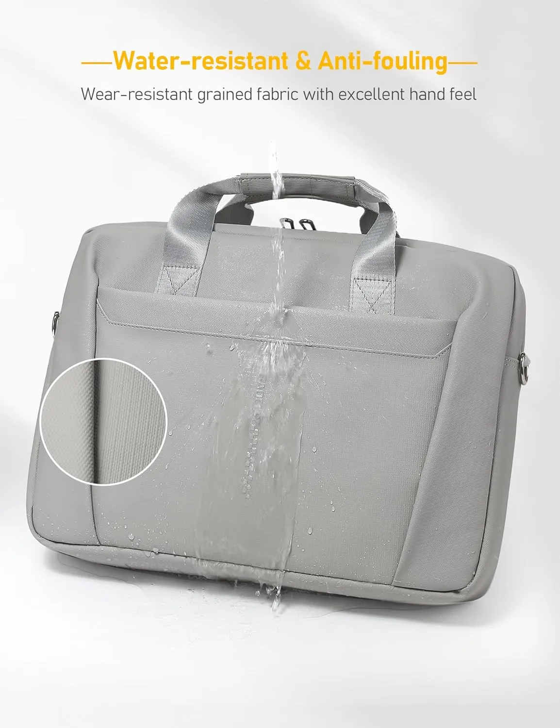 15-16 Inch Granulated Shoulder Portable Bag, Compatible with MacBook Pro 16 M4/M3/M2/M1, MacBook Air 15 M4 2025, ASUS Vivobook 16/16X Laptop, Messenger Bag, Silk Grey