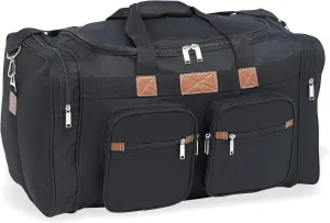 18" / 22" / 25"/ 28" Polyester Duffel Bag/Sports/Gym/Carry-on Duffle-Black (Black, 18-inch)