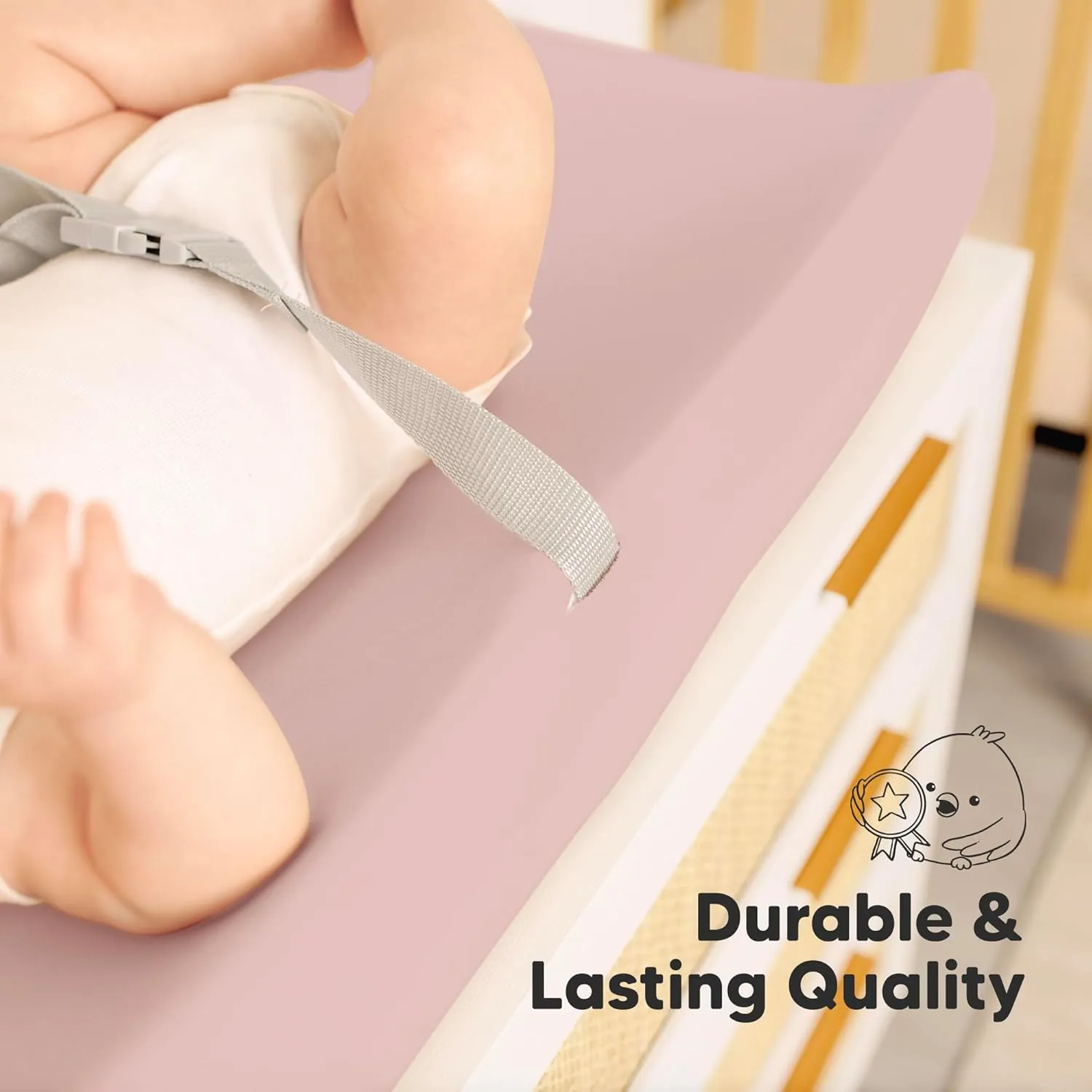 2-Pack Organic Changing Pad Covers for Girl, Boy, Neutral - 100% Cotton Changing Table Pad Cover, Soft Baby Nursery Diaper Changing Pad Sheets, Contour Changing Pads Liners, Change Pad Cover (Pastel)