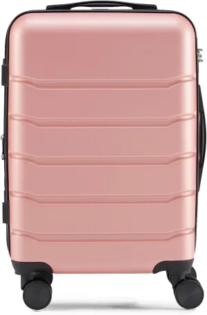 20 Inch Carry-On Luggage, Hard Shell Rolling Suitcase with TSA Lock, Expandable Lightweight Luggage with Spinner Wheels, Pink