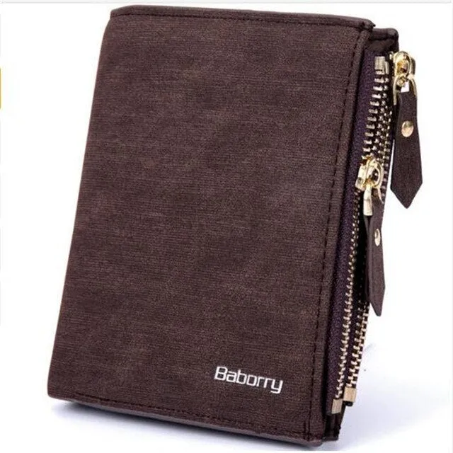 2019 Leather Men Wallets Double Zipper Coin Bag Famous Brand PU Leather Wallet Money Purses Luxury Big Capacity Wallet Carteira