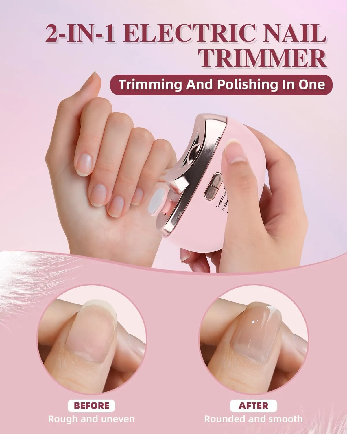2025 Upgraded Electric Nail Clipper, Electric Nail File, 2 Speeds Automatic Nail Trimmer with LED Light & Clip Storage - USB Rechargeable for Baby, Kids, Adults, Seniors