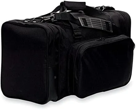 20" Blank Sports Duffle Bag Gym Bag Travel Duffel With Adjustable Strap and Removal Front Compartment (Black)