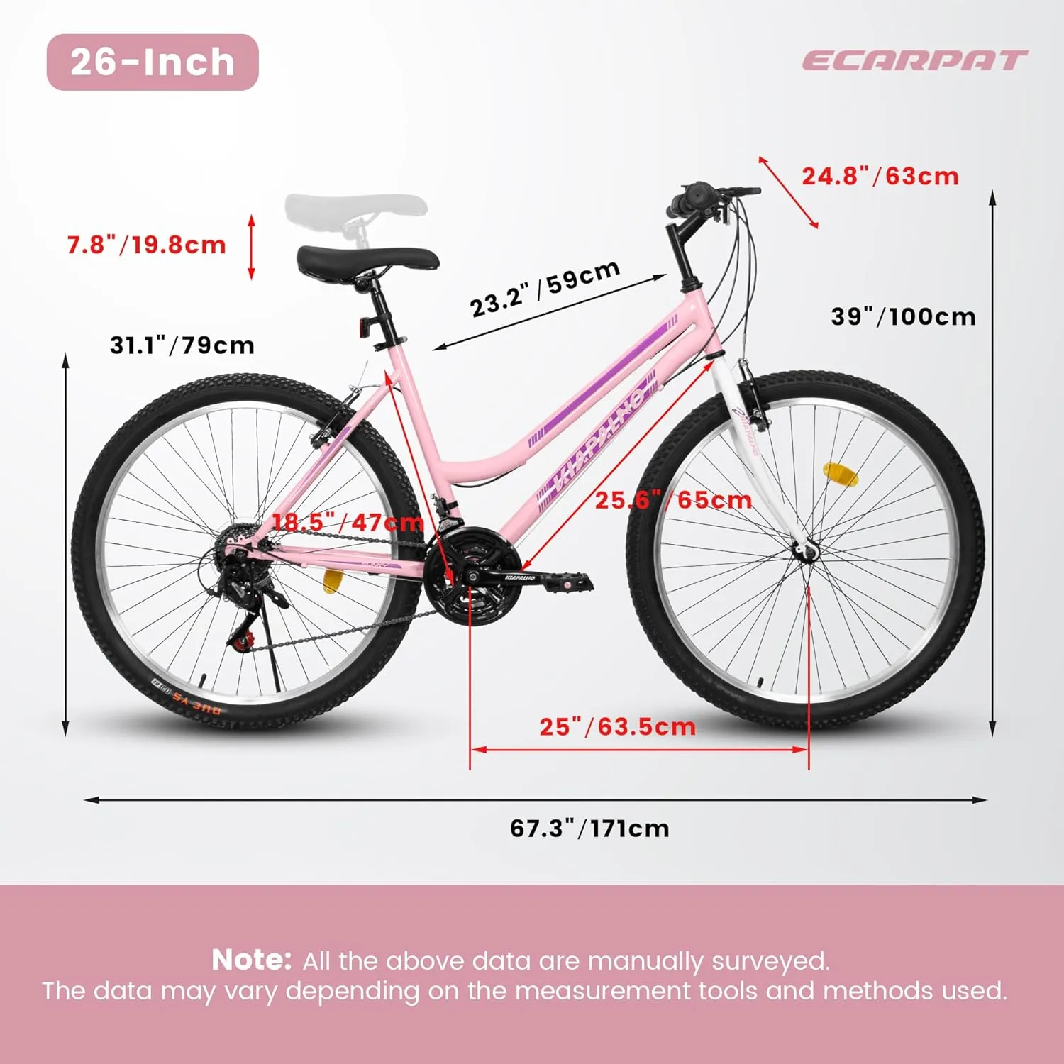 24/26/27.5 Inch, Dual Full Suspension Mountain Bike, 21 Speed Summer Travel, Mens Womens Outdoor Cycling Commuting City Bike to School Work, Birthday Gifts Bicycles