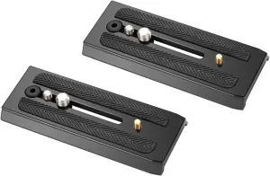 2pcs Quick Release Plate Tripod Mounting Plate for Camera Mount with 1/4 3/8 inch Screws Manfrotto MVH500AH 501HDV 503HDV 504 701HDV MH055M0-Q5 Innorel f60 Miliboo MYT802 RC5
