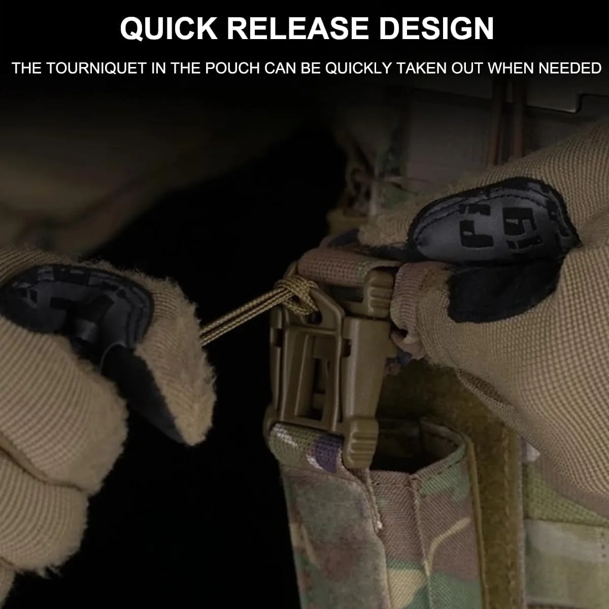 2PCS Tactical Tourniquet Pouch Holder, Quick-Release Molle Tourniquet Holder