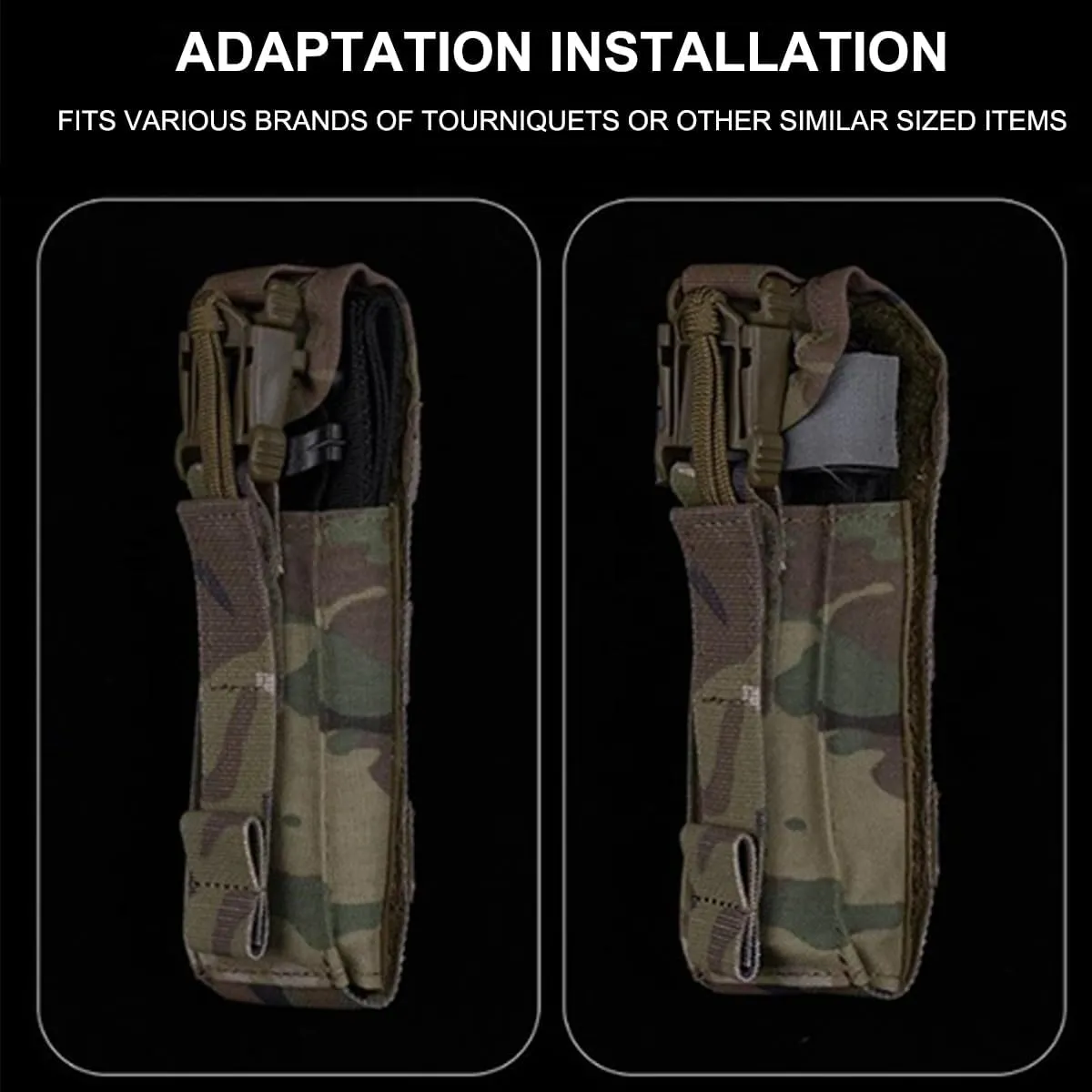 2PCS Tactical Tourniquet Pouch Holder, Quick-Release Molle Tourniquet Holder