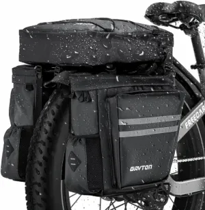 3-in-1 Waterproof Bike Pannier Bag Set 40L Detachable Bicycle Saddle Bag Backpack with Adjustable Shoulder Strap Heavy-Duty Polyester for Commuting Touring Cycling Accessories