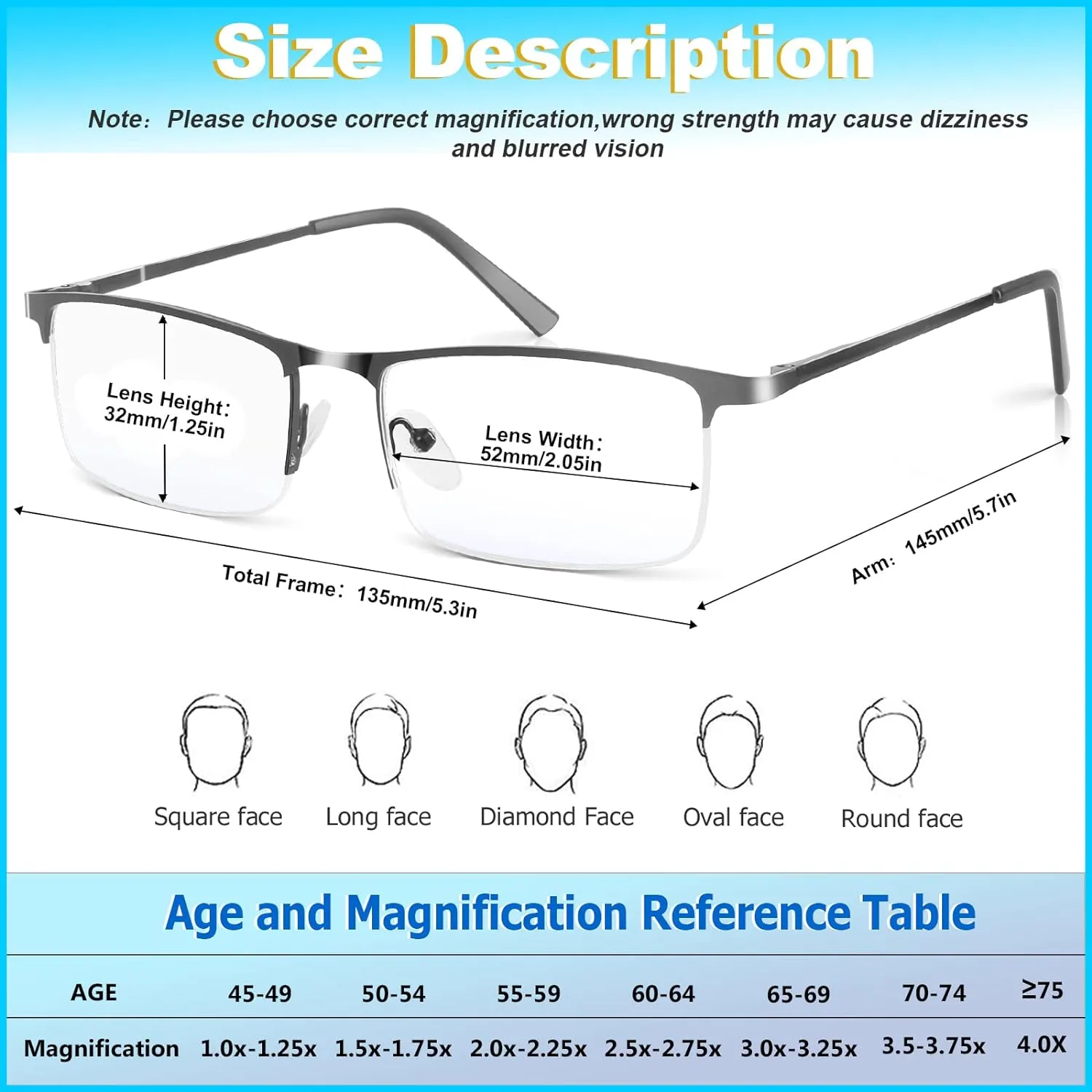 3 Pack Blue Light Blocking Glasses for Men,Stylish Half Frame Metal Computer/Gaming/TV/Phone Readers,Lightweight Spring Hinge Eyeglasses Anti Eyestrain/Glare/UV (Black)