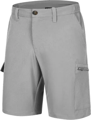 33,000ft Men's Golf Shorts 10" Inseam with Zipper Pocket Lightweight Quick Dry Stretch Hiking Cargo Shorts for Travel Fishing