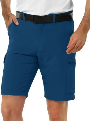 33,000ft Men's Golf Shorts 10" Inseam with Zipper Pocket Lightweight Quick Dry Stretch Hiking Cargo Shorts for Travel Fishing