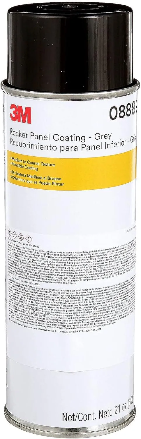3M Rocker Panel Coating Aerosol Spray, 08889, 21 oz, Gray, Textured Finish, Abrasion Resistant, Chip Resistant, One Size, Factory