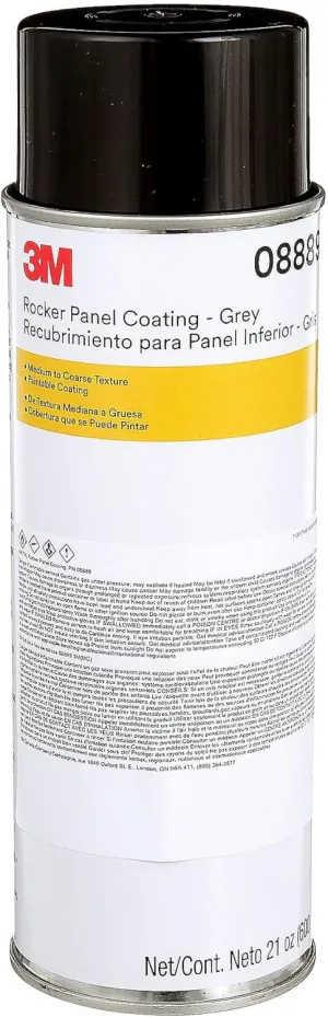 3M Rocker Panel Coating Aerosol Spray, 08889, 21 oz, Gray, Textured Finish, Abrasion Resistant, Chip Resistant, One Size, Factory