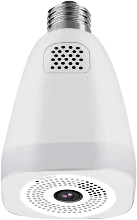 3MP Light Bulb Security Wi-Fi Camera, Full HD 360° Panorami Wireless Security Bulb Cameras with Motion Detection Tracking, 2-Way Talk, Color Night Vision