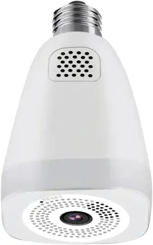 3MP Light Bulb Security Wi-Fi Camera, Full HD 360° Panorami Wireless Security Bulb Cameras with Motion Detection Tracking, 2-Way Talk, Color Night Vision