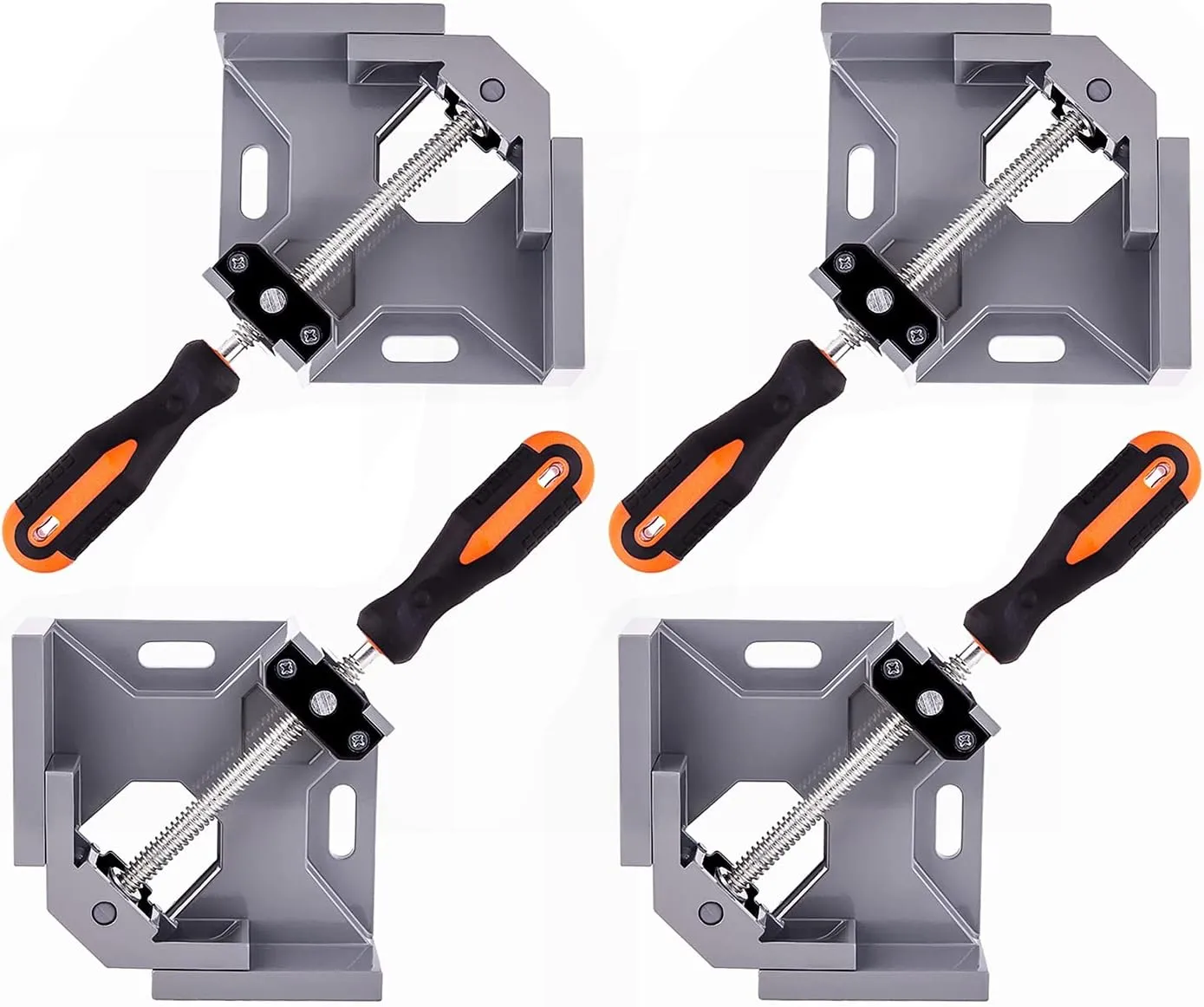 4pcs Corner Clamp - Right Angle 90 Degree Wood Clamps For Woodworking, With Adjustable Swing Jaw Aluminum Alloy Frame, For Welding, DIY Woodworking