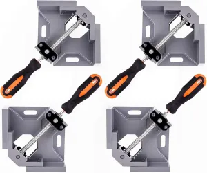 4pcs Corner Clamp - Right Angle 90 Degree Wood Clamps For Woodworking, With Adjustable Swing Jaw Aluminum Alloy Frame, For Welding, DIY Woodworking