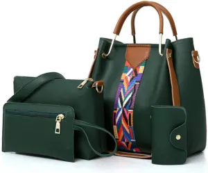 4pcs Hobo Tote and Purse Satchel for Women Top-handle Handbag PU Shoulder Bag Clutch Card Holder
