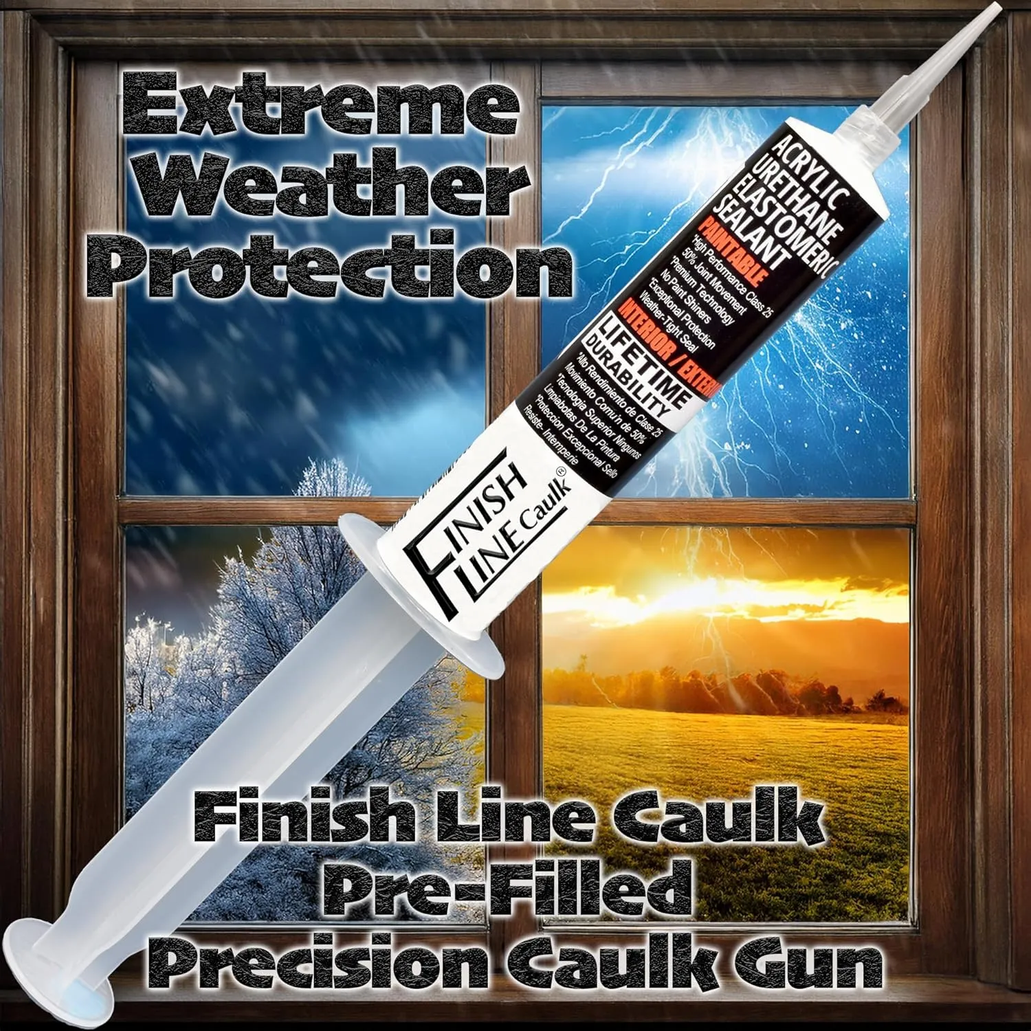 5-Pack Pre-Filled Precision Caulking Tubes – Aluminum Gray Acrylic Urethane Sealant – Fine Tip Caulk for Trim, Baseboards, Gaps, and Small Cracks – 1 oz Tubes