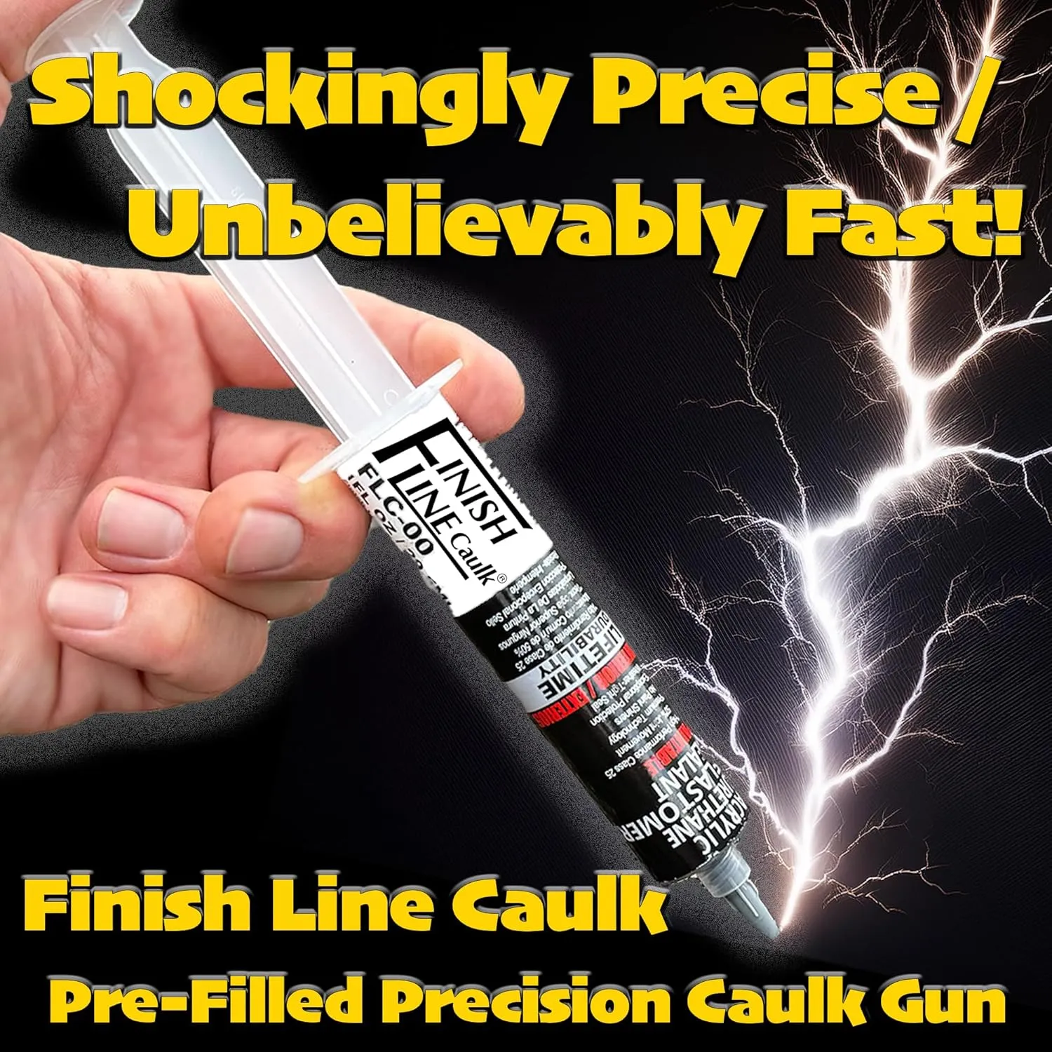 5-Pack Pre-Filled Precision Caulking Tubes – Aluminum Gray Acrylic Urethane Sealant – Fine Tip Caulk for Trim, Baseboards, Gaps, and Small Cracks – 1 oz Tubes