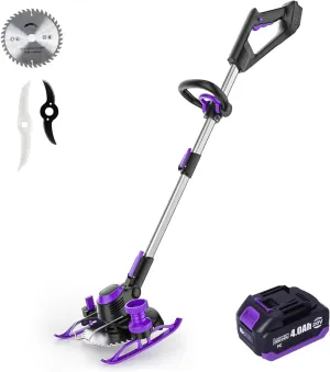 5.2 lbs Lightweight Weed Wacker Cordless, 3-in-1 Edger/Mower/Trimmer with Blade, 75 Min Runtime (with 4.0Ah Battery)
