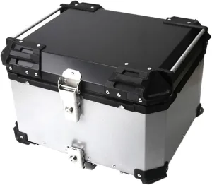 55L Universal Motorcycle Aluminum Alloy Rear Trunk Luggage Case Quick Release Electric Motorbike Waterproof Tail Box Storage Box