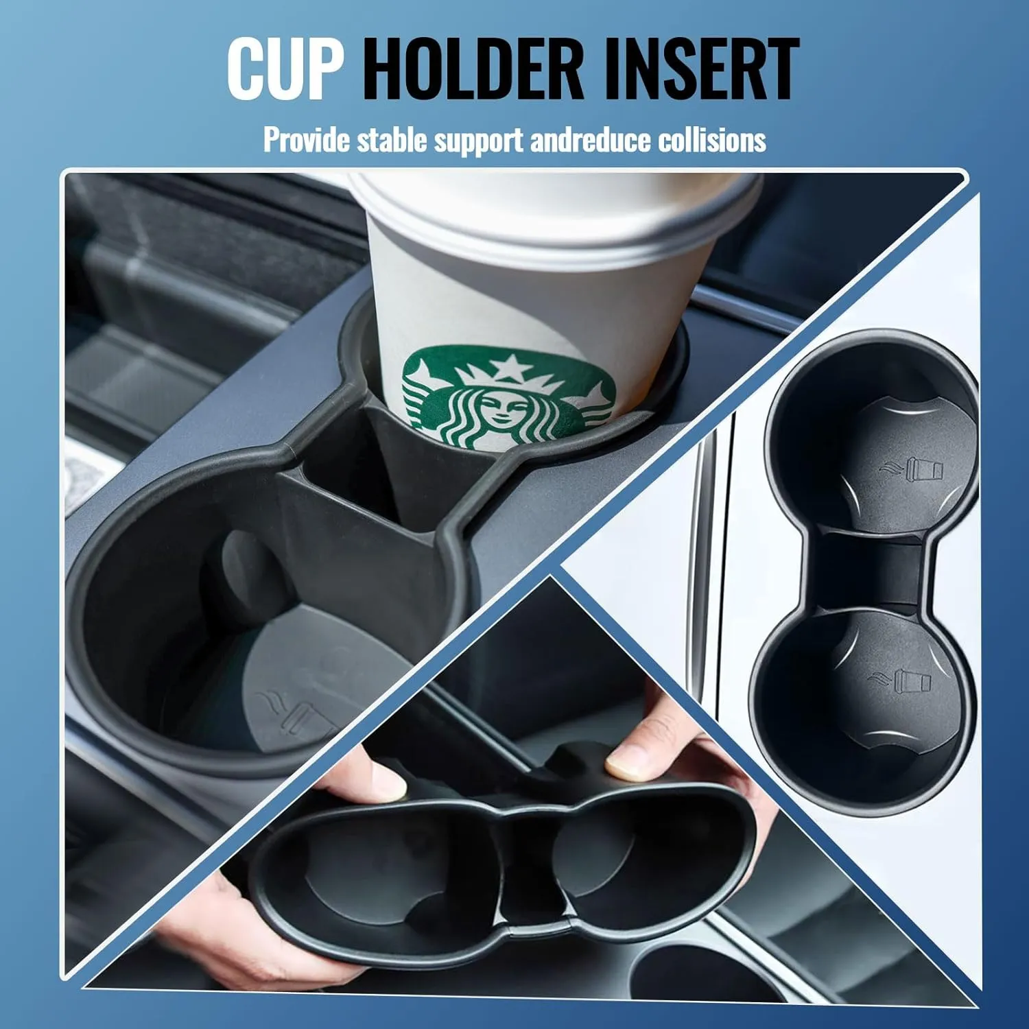 5PCS Center Console Organizer Tray for Tesla Model Y 2021 2022 2023 2024, 2021 2022 Tesla Model 3 Interior Accessories Armrest Storage Tray Hidden Storage Box Cup Holder (5PCS)
