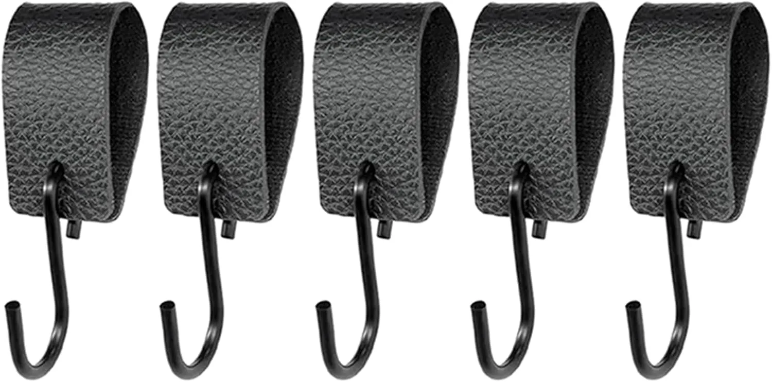5Pcs Outdoor Camping Hanging Hook S Shape PU Leather Hanger Dangling Strap Holder Storage Hook Portable Camping Hangers