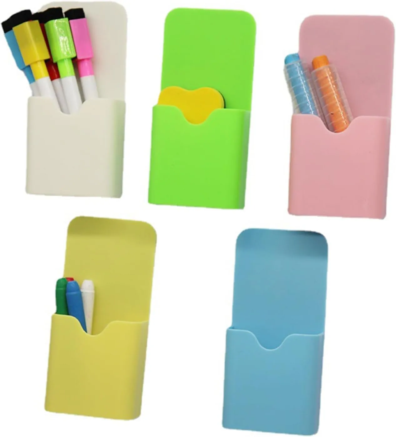 6 Pcs/Set Magnetic Pen Holder Magnetic Marker Holder Practical Magnetic Storage Organizers for Refrigerator Whiteboard