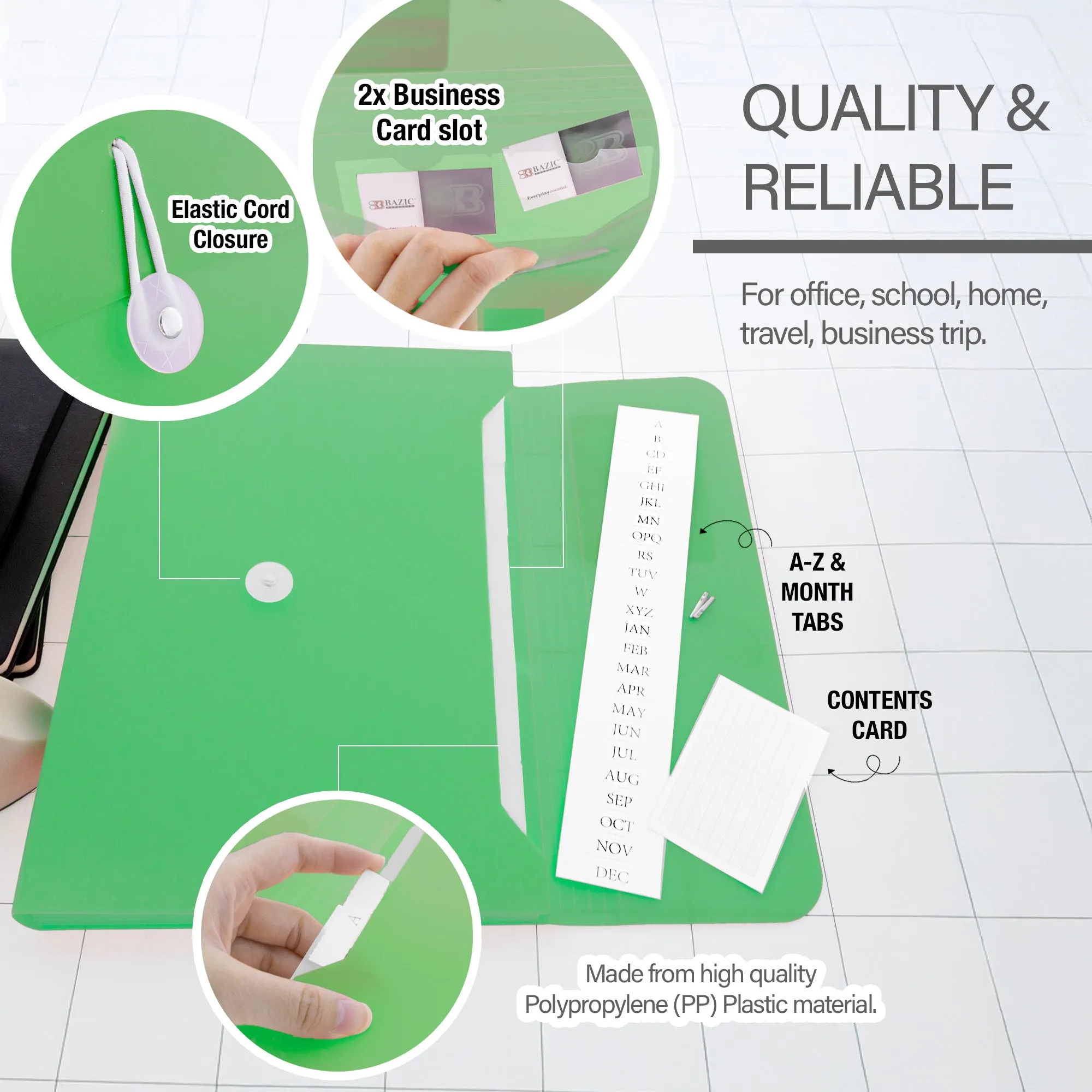 7-Pocket A4/Letter Size Poly Expanding File