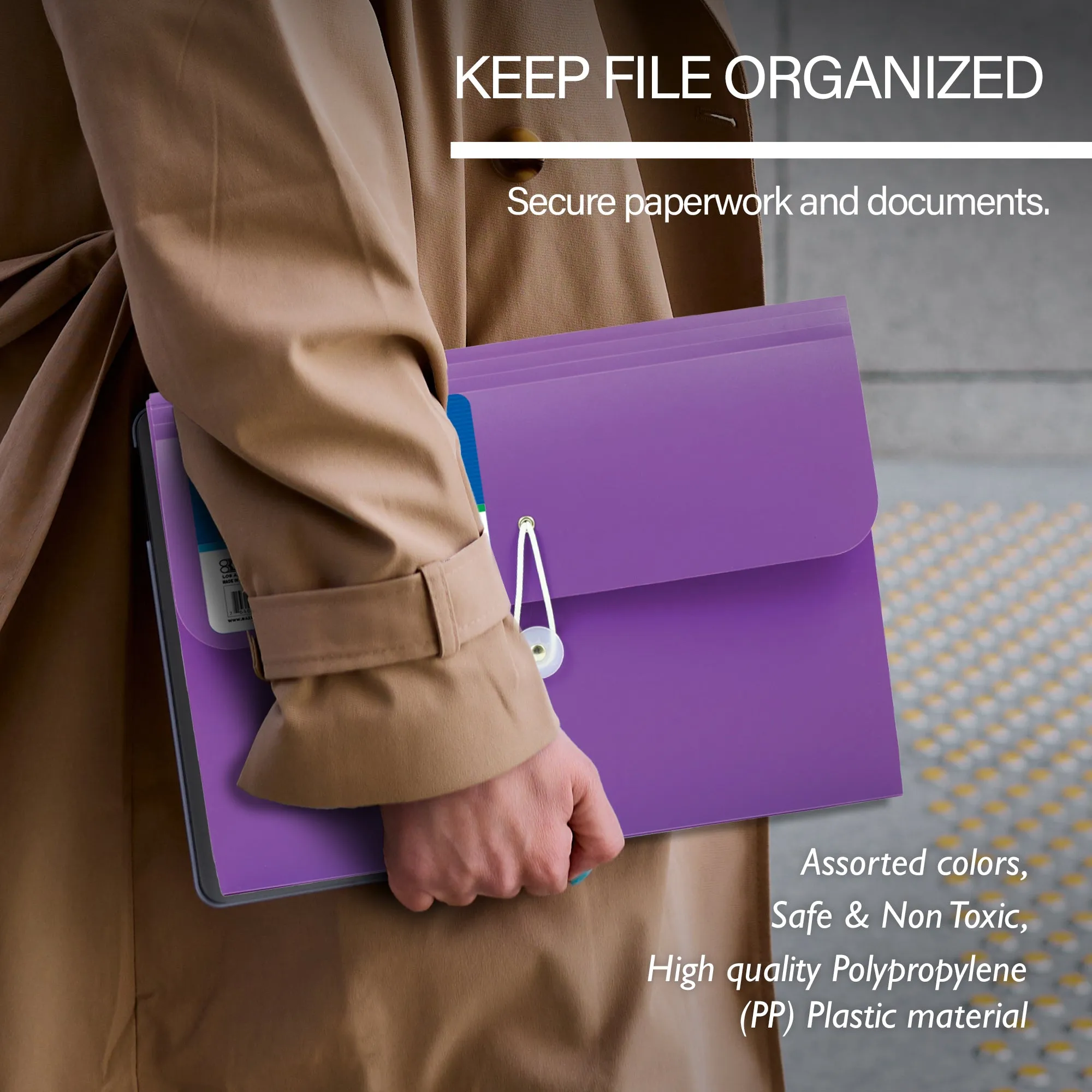 7-Pocket A4/Letter Size Poly Expanding File