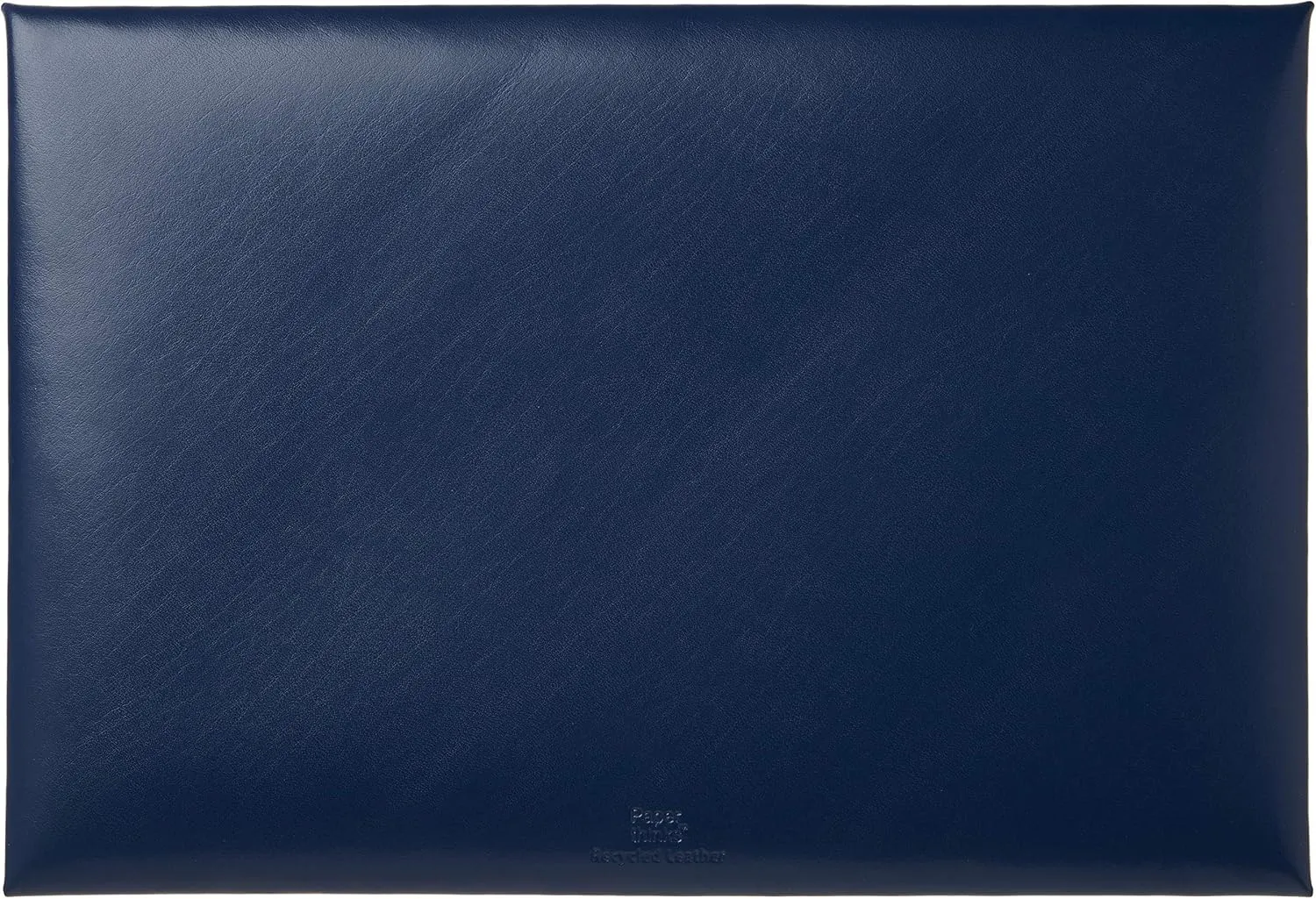 9 x 13-Inches Shiny Navy Blue Recycled Leather File Folder (PT00922)