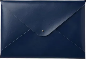 9 x 13-Inches Shiny Navy Blue Recycled Leather File Folder (PT00922)