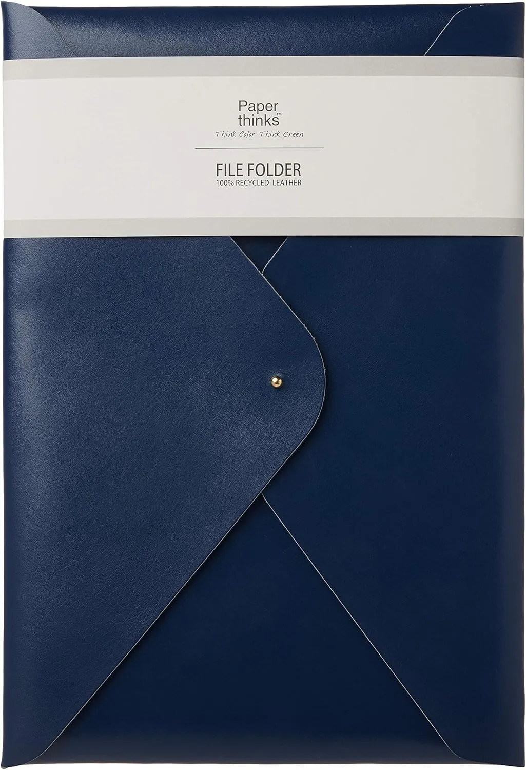 9 x 13-Inches Shiny Navy Blue Recycled Leather File Folder (PT00922)
