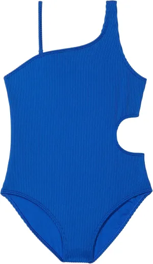 Abercrombie & Fitch Girl's Asymmetrical Cutout One-Piece Swimsuit (Little Kids/Big Kids) Cobalt 17-18 (Big Kid)