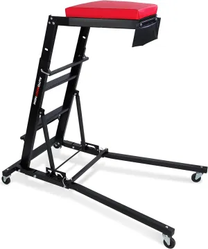ABN Foldable Topside Automotive Engine Creeper, Heavy Duty Foldable Topside Creeper Engine Adjustable Ladder, Automotive Engine Creeper with Padded Deck, 4 Swivel Caster Wheels