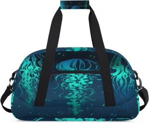 Abstract Jellyfish Gym Duffel Bag for Men Women Bubble Sports Tote Bag with Adjustable Shoulder Strap for Dance Gymnastics Traveling Outdoor Camping Overnight Stay
