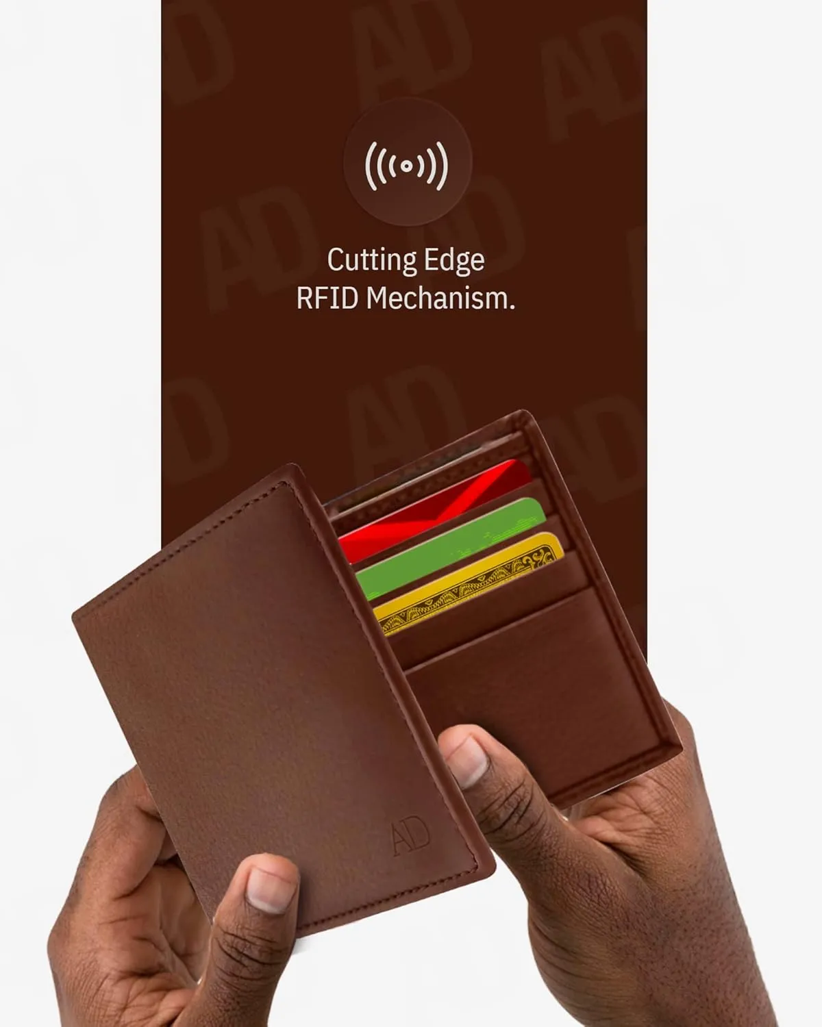 Access Denied REAL LEATHER Slim Bifold Wallets For Men - Minimalist Card Holder Thin Mens Wallet RFID Gifts For Him