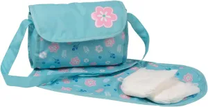ADORA Baby Doll Diaper Bag with Sturdy Straps, Includes Changing Mat and 2 Doll Diapers (Fits 13" Dolls), Birthday Gift for Ages 3  - Blue Flower Power
