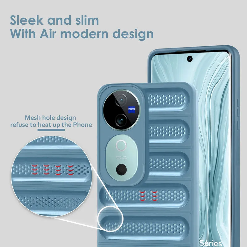 Advanced Perforated Breathable With Rugged Back Cover Case For Vivo V40 5G