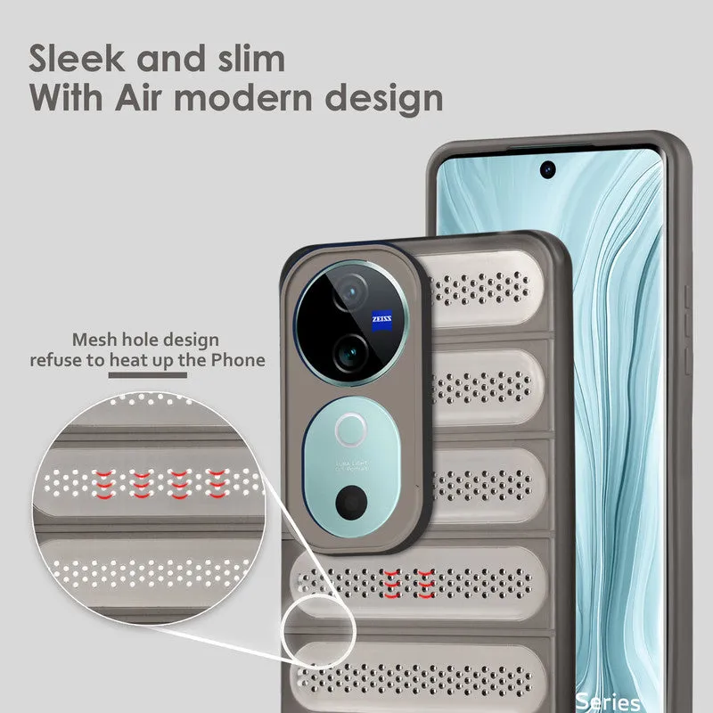 Advanced Perforated Breathable With Rugged Back Cover Case For Vivo V40 5G