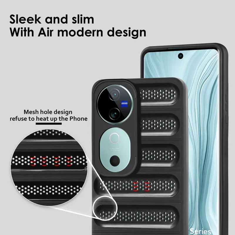Advanced Perforated Breathable With Rugged Back Cover Case For Vivo V40 5G