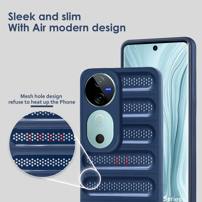 Advanced Perforated Breathable With Rugged Back Cover Case For Vivo V40 5G
