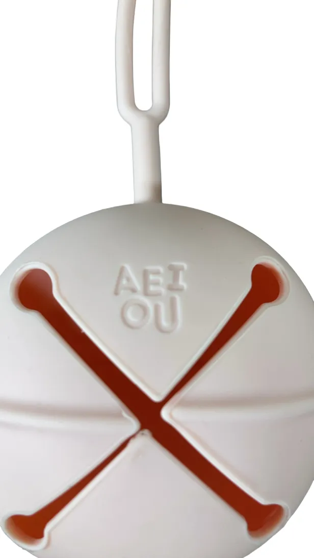 AEIOU Silicone Pacifier Pouch, Petal