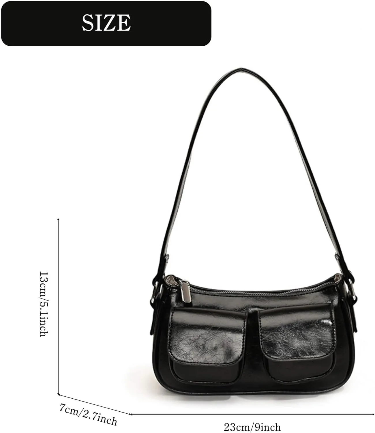 Aesthetic Y2K Handbag Purse, Vintage Buckle Purse